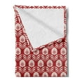 thumbnail image 2 of Ethnic Soft Flannel Fleece Blanket, Classic Chinese and Vintage Flower Demonstration Traditional Oriental Art, Cozy Plush for Indoor and Outdoor Use, 60" x 80", Vermilion and White, by Ambesonne, 2 of 5