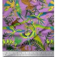 thumbnail image 1 of Soimoi Poly Georgette Fabric Branches,Parrot & Leopard Jungle Print Fabric by The Yard 42 Inch Wide, 1 of 1