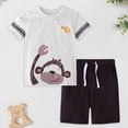 thumbnail image 2 of NOLDARES Toddler Boy Fire Truck Print Summer Outfit Short Sleeve T-Shirt Play Shorts Clothes Blazer,4-5 Y, 2 of 5