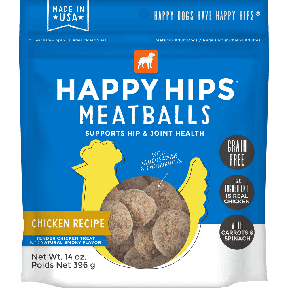 Happy Hips Healthy GrainFree Meatballs Dog Treats Chicken 14 oz