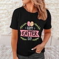 thumbnail image 2 of Pxiakgy Liquidation! Joyeuses Pâques! T-Shirts pour Femmes, T-Shirt Graphique Lapin de Pâques, T-Shirts de Vacances Œuf de Pâques, Mode Féminine Col Rond Manches Courtes T-Shirt Imprimé Noir TG, 2 of 4