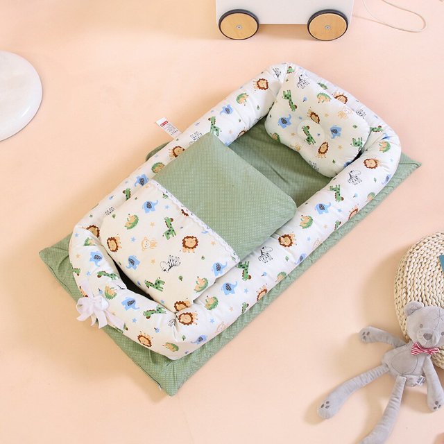 Cama de cuna portátil para bebé, nido de algodón para bebé, cama de viaje plegable, lavable, colchón para recién nacido, cuna para niño Fivean unisex