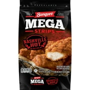 Banquet Mega Strips Nashville Hot Recipe Chicken Strips, Frozen Meat, 24 oz (Frozen)