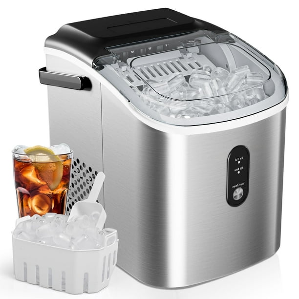 Máquina de hielo EUHOMY, encimera portátil, 12 kg, color plateado
