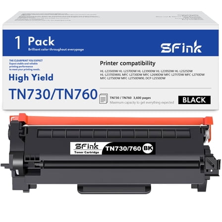 TN730/TN760 Toner Cartridge Replacement for Brother TN760 TN730 Toner for MFC-L2710DW MFC-L2750DW HL-L2350DW HL-L2370DW HL-L2395DW HL-L2390DW DCP-L2550DW Printer (Black, 1-Pack)