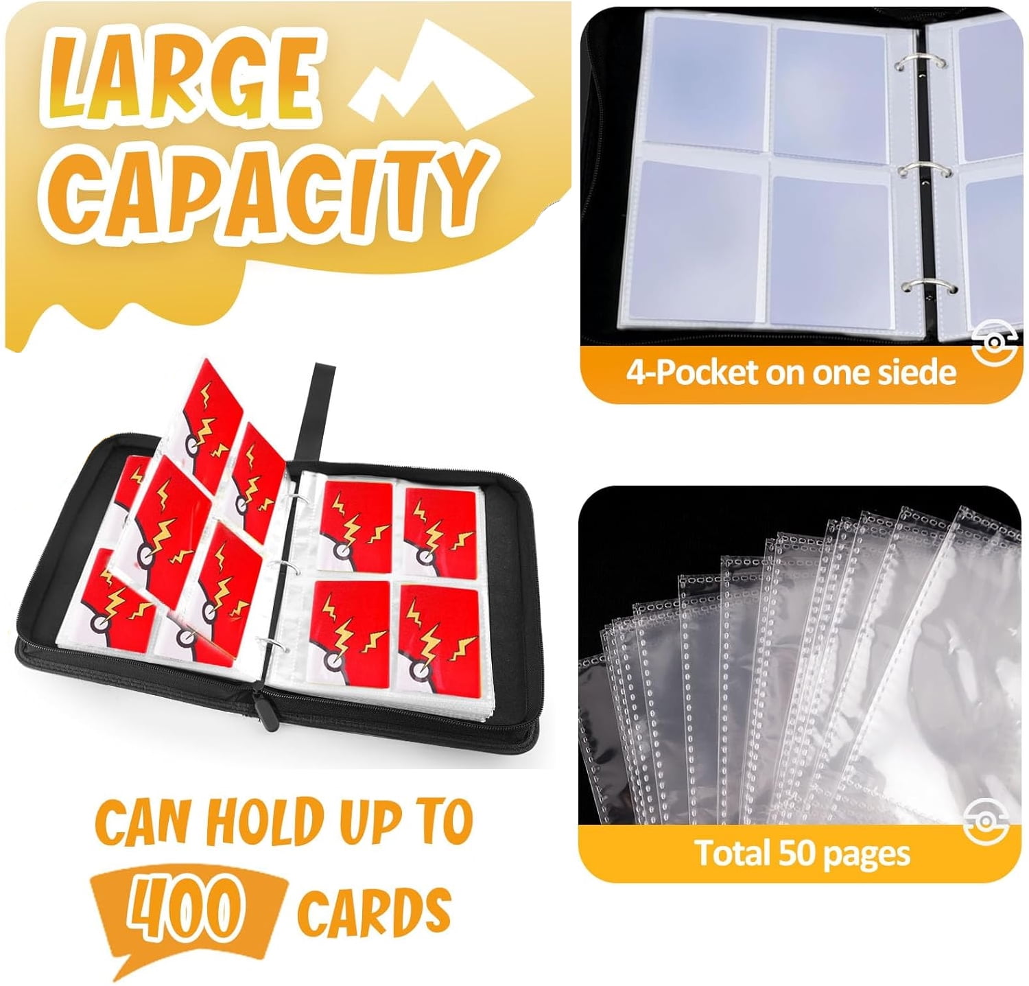 4 pocket pokemon card binder Ultra Pro: Premium 4-Pocket Pokemon Snap Binder main image 1