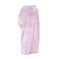 thumbnail image 2 of VANLOFE Unisex Warm Pajamas Household Clothes Solid Bathrobe Lengthened Night-robe Man's Nightgown Hooded Robes Pink Robes Sleepwear for Woman, 2 of 7