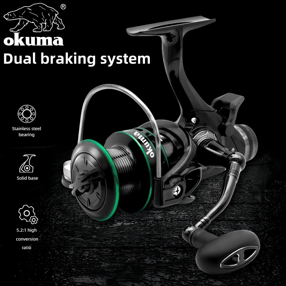 Front and rear brake dual release Speed ratio5.2:1 Fishing Reel spinning wheel