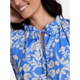 thumbnail image 6 of Time and Tru Women's and Women's Plus Tiered Cotton Mini Dress with Flutter Sleeves, Sizes XS-4X, 6 of 7