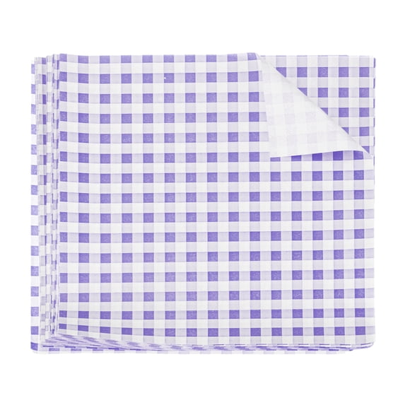 Uxcell 30pcs Square Checkered Wax Paper Sheets 8.66" x 8.66" Oil-absorbing Dry Food Wrapping Paper for Sandwich Baking Paper Liners Picnic Basket Bread Hamburger Wrap Kitchen, Purple
