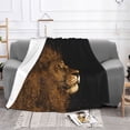 thumbnail image 2 of XMXT Throw Blanket, Lion Mane Hair Painting Machine Washable Blankets for Sofa, 80 x 60 inches Black, 2 of 9