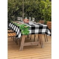 thumbnail image 2 of Outdoor Tablecloth with Umbrella Hole and Zipper, St. Patrick's Day Rectangle Table Cloth 54x80 Inch Waterproof Tablecloth, Lucky Shamrock Grasses Black White Plaid Picnic Table Cover for Patio, 2 of 7