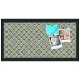 thumbnail image 2 of PinPix 24x12 Custom Cork Bulletin Board  Poster Board Has a Fabric Style Canvas Finish, Framed in Retro Jade Quatrefoil Lattice Design, by ArtToFrames (PinPix-229), 2 of 5