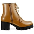 thumbnail image 7 of Unique Bargains Women's Platform Chunky Heels Combat Boots, 7 of 7