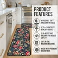 thumbnail image 5 of Colorful Floral Rug for Kitchen Mats for Floor 2 Piece, Anti Fatigue Floor Mat for Kitchen, Kitchen Floor Mats for in Front of Sink and Boho Kitchen Matt for Standing for Kitchen Decor 17"X30"+17"X47", 5 of 6