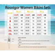 Rosvigor Womens Swimsuits Two Piece Bikini Sets Bathing Suits for Women Summer Color Block Swimwear