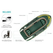 Intex Seahawk 3 Person Inflatable Rafting Boat Set w/ Aluminum Oars & Pump