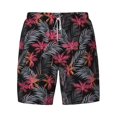 thumbnail image 4 of Lsque Mens Swim Trunks Colorful Hawaii Palms Pattern - Bathing Suit Compression Liner - Beach Swim Shorts Swimwear - (S-3XL) - Stretch Quick Dry -Large, 4 of 9