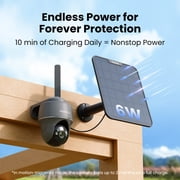 Reolink Go PT Ultra 4K 4G LTE Solar Black Security Camera, Pan Tilt, Color Night Vision, Smart Detection