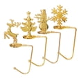 thumbnail image 4 of 4 soportes multiusos para calcetines navideños y guirnaldas de chimenea con forma de copo de nieve y muñeco de nieve. oro, 4 of 9