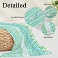 thumbnail image 2 of Teal Green Boho Pillow Covers, Linen Long Throw Pillow Case, Vintage Ethnic Tribe Abstract Art Holiday Pillow Protector Decorative Cushion Cover for Living Room/Bedroom 16" x 24", 2 of 8