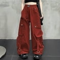 thumbnail image 2 of TZEWGL Spring Summer Solid Cool Street Style Hip Hop Pants With Pocket For Kids Active High Waisted Drawstring Loose Fit Pants For Girls size 9-10T, 2 of 6