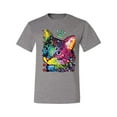 thumbnail image 2 of Wild Bobby Dean Russo Cat Wearing a Crown Thinking Cat Crowned Cat Lover Men Graphic Tee, Heather Grey, 3X-Large, 2 of 5