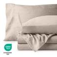 thumbnail image 4 of Bare Home Washed Sheet Set - Premium 1800 Collection - Deep Pocket - 4 Piece - King, Pebble Beach, 4 of 6