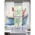 thumbnail image 4 of Sheer Curtain Panels Cute Animal Rod Pocket Voile Window Curtains Pig Bathtub Window Treatments Ligh Filtering Privacy Curtain Drapes for Bedroom Living Room 2 Panel Set 72 Inch Length,, 4 of 9