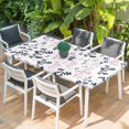thumbnail image 2 of Grey Pink Botanical Table Cloths for 3 Foot Rectangle Tables, Watercolor Spring Floral Summer Leaf Patio Waterproof Elastic Fitted Tablecloths, Washable Rectangular Table Cover for Camping, 2 of 8