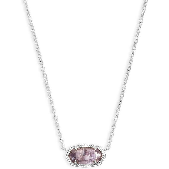 Kendra Scott Elisa Silver Pendant Necklace in Amethyst February - 4217717617