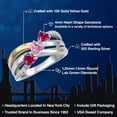 thumbnail image 2 of Gem Stone King 925 Silver and 10K Yellow Gold Red Created Ruby and Pink Moissanite and Lab Grown Diamond Engagement Ring for Women | 0.94 Cttw | Heart Shape Gemstone July Birthstone | Size 5, 2 of 6