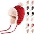 thumbnail image 3 of FAWUUDO Winter Trapper Hat with Ear Warm Faux Fur Windproof Snow Cap Hat, 3 of 3