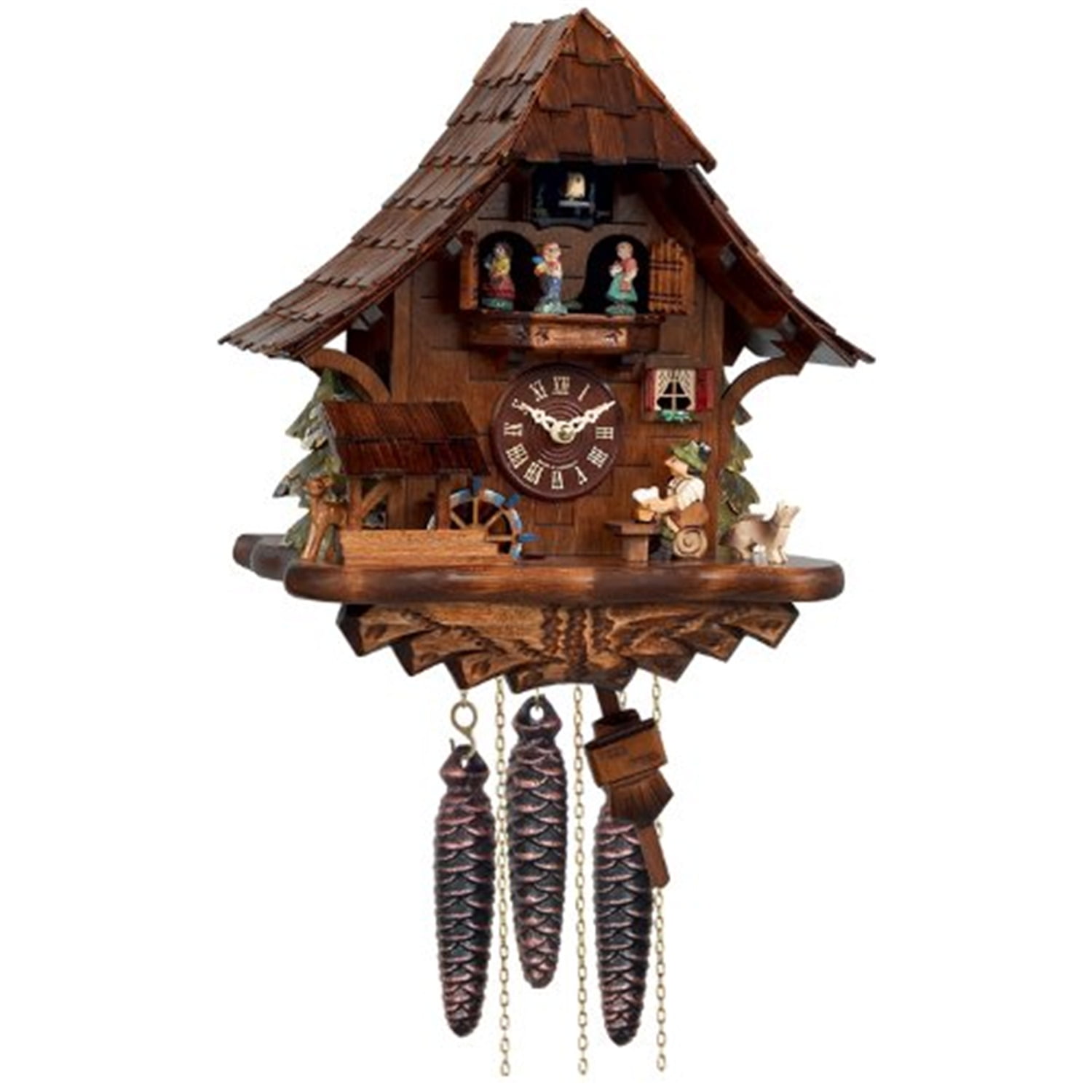 River City Cuckoo MD462-14 One Day Musical Beer Drinker Cuckoo Clock with Moving Waterwheel and Dancers