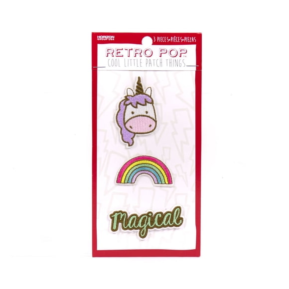 Appliqué Retro Pop, Mini Appliqués Thème Licorne, Lot de 3 par Horizon Group USA