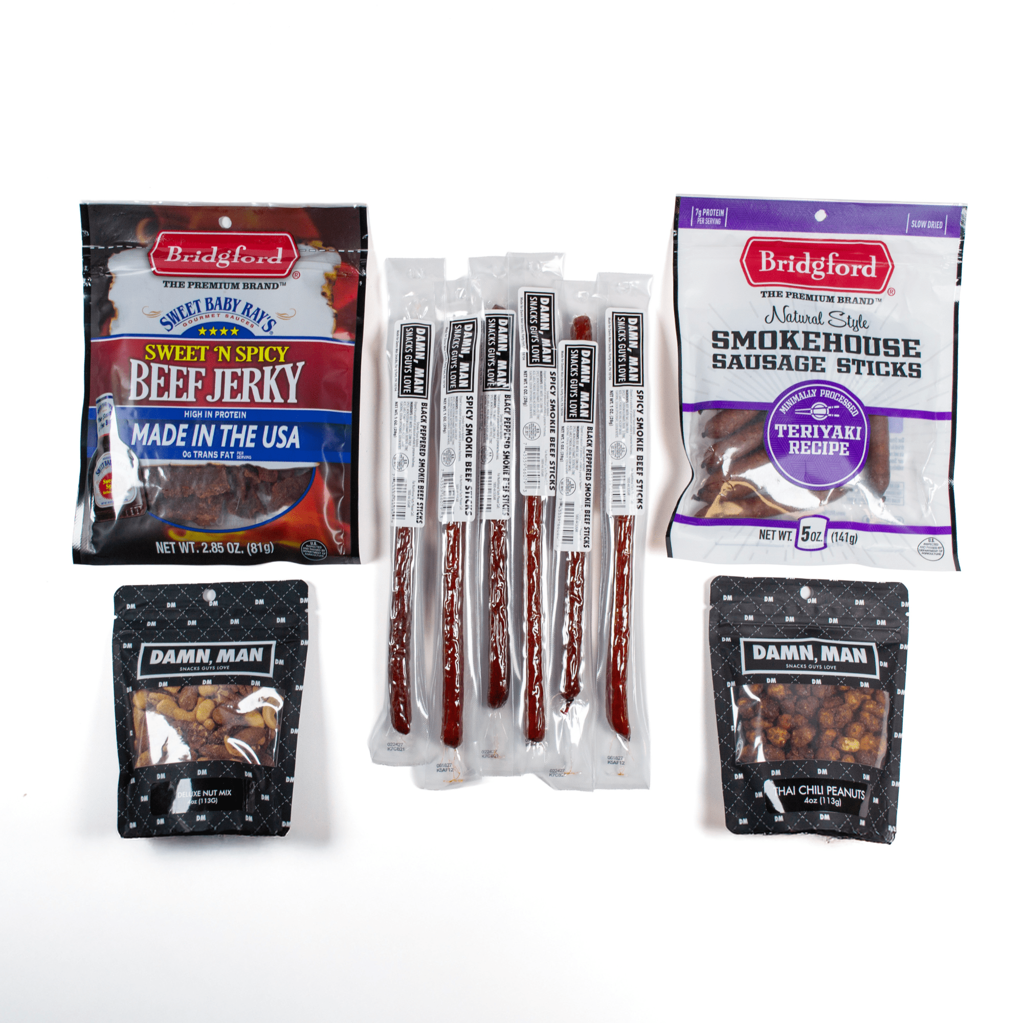 Damn Man Wise Guy Gift Box, Spicy Beef Jerky Snacks, 10 Count, 1.37 lbs