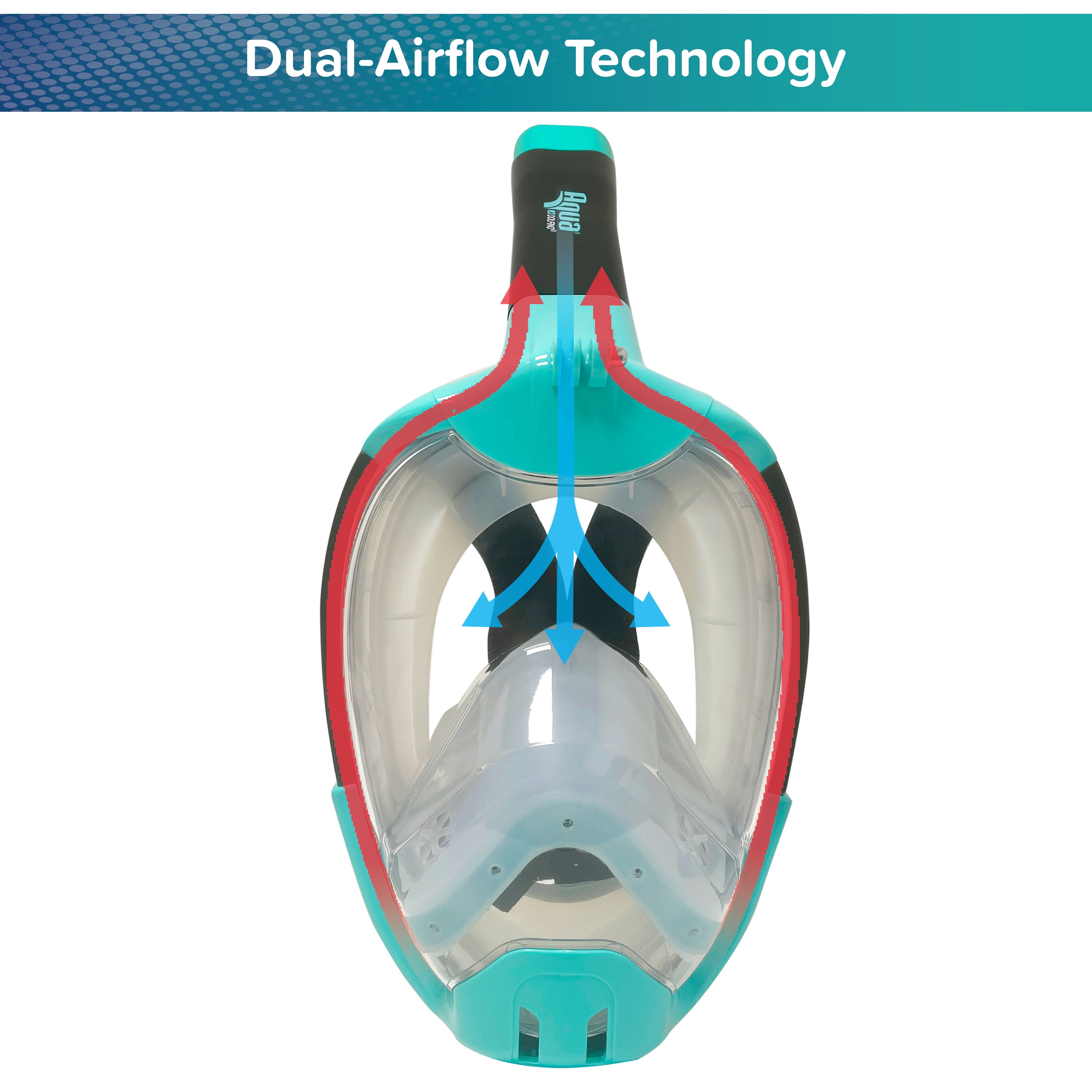 Aqua Dolfino Full Face Mask for Snorkeling, Teal, Small/Medium, Ages 12+