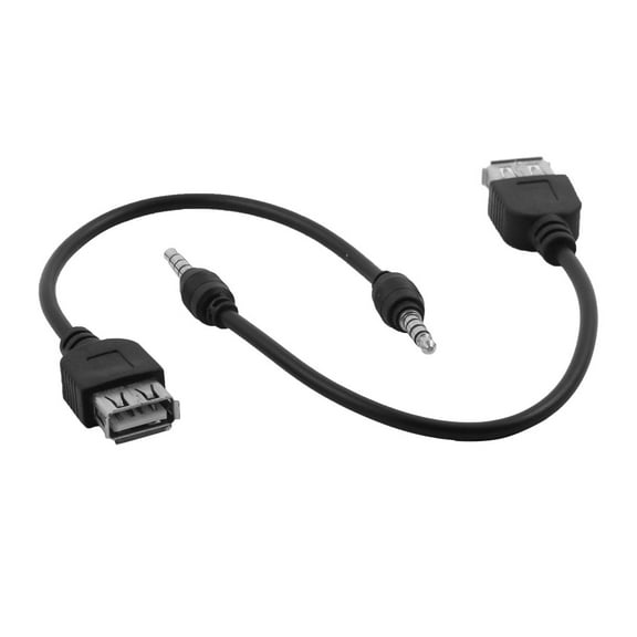 Uxcell Laptop Computer USB 2.0 Female to 0.14" Male Extension Cable Black 2Pcs