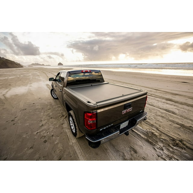 Roll-N-Lock Couvercle de Tonneau BT448A Série A; Rétractable Manuel; Verrouillable; Revêtu de Poudre Noire; Aluminium
