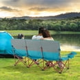 thumbnail image 5 of GVN Camping Seat Chair, Picnic Chair,3 Person Folding Camping Chair with 2 Cup Holders Cotton Padding & Storage Bag-Blue, 5 of 10