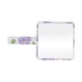 thumbnail image 1 of 1 Pc Espejo de Mano Cuadrado Floral para Mujeres para Viajes de Negocios Morado Blanco Espejo de Plástico de Aluminio, 1 of 3