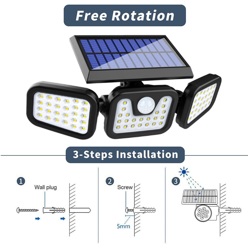 Solar Powere Details about   Led Solar Lights 450LM Outdoor Waterproof IP65 with Remote Control 