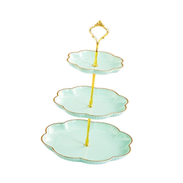 Bandeja para servir cupcakes de 3 niveles, soporte para servir pasteles, ideal para fiestas y salas de estar. verde