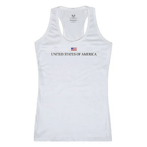 Rapid Dominance G02-US3-WHT-03 USA Graphic Tank Top, White - Large