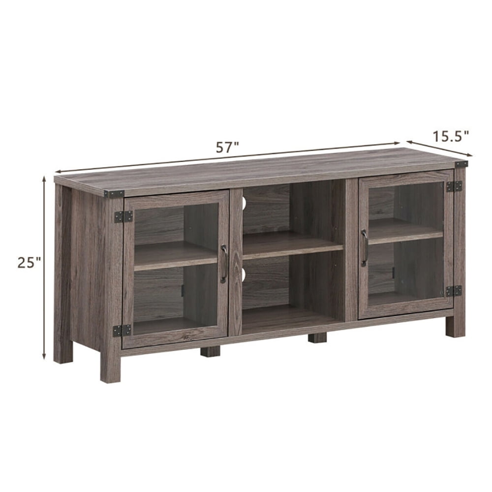 Finihen TV Stand, TV Cabinet, TV Stand Entertainment Center for TVs up to 65 Inch with Storage Cabinets, Media Entertainment Center with Storage, for Living Room, Bedroom, Gray