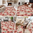 thumbnail image 5 of Large Area Rugs for Living Room Bedroom, Spring Flowers 5'x8' Rug Washable Carpet Runner Indoor Outdoor, Chinese Botanical Pink White Blooms Floral Non Slip Floor Mats Rug for Kitchen, Bathroom, 5 of 8