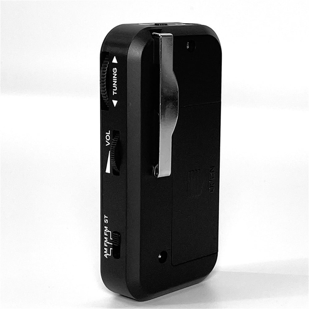 Accreate SH05 AM/FM Battery Powered Portable Pocket Radio with Headphone Jack, Black