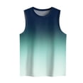 thumbnail image 4 of MESSUEN Womens Sleeveless Tops Womens T Shirts Loose Fit Crew Neck Raglan Women's Crew Neck Sleeveless Gradient Print Vest Fashionable Casual Top Women Top Basics Tops Mint Green 2XL, 4 of 5