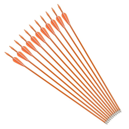 12PCS 24-28inch Fiberglass Archery Arrows Recurve Bow Compound Bows Targets Shooting