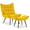 Yellow, variant on MCombo Accent Chair with Ottoman, Velvet Modern Chairs with Metal Legs for Living Room 4079 (Yellow)